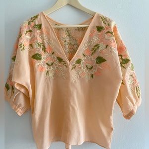 Vintage embroidered floral top